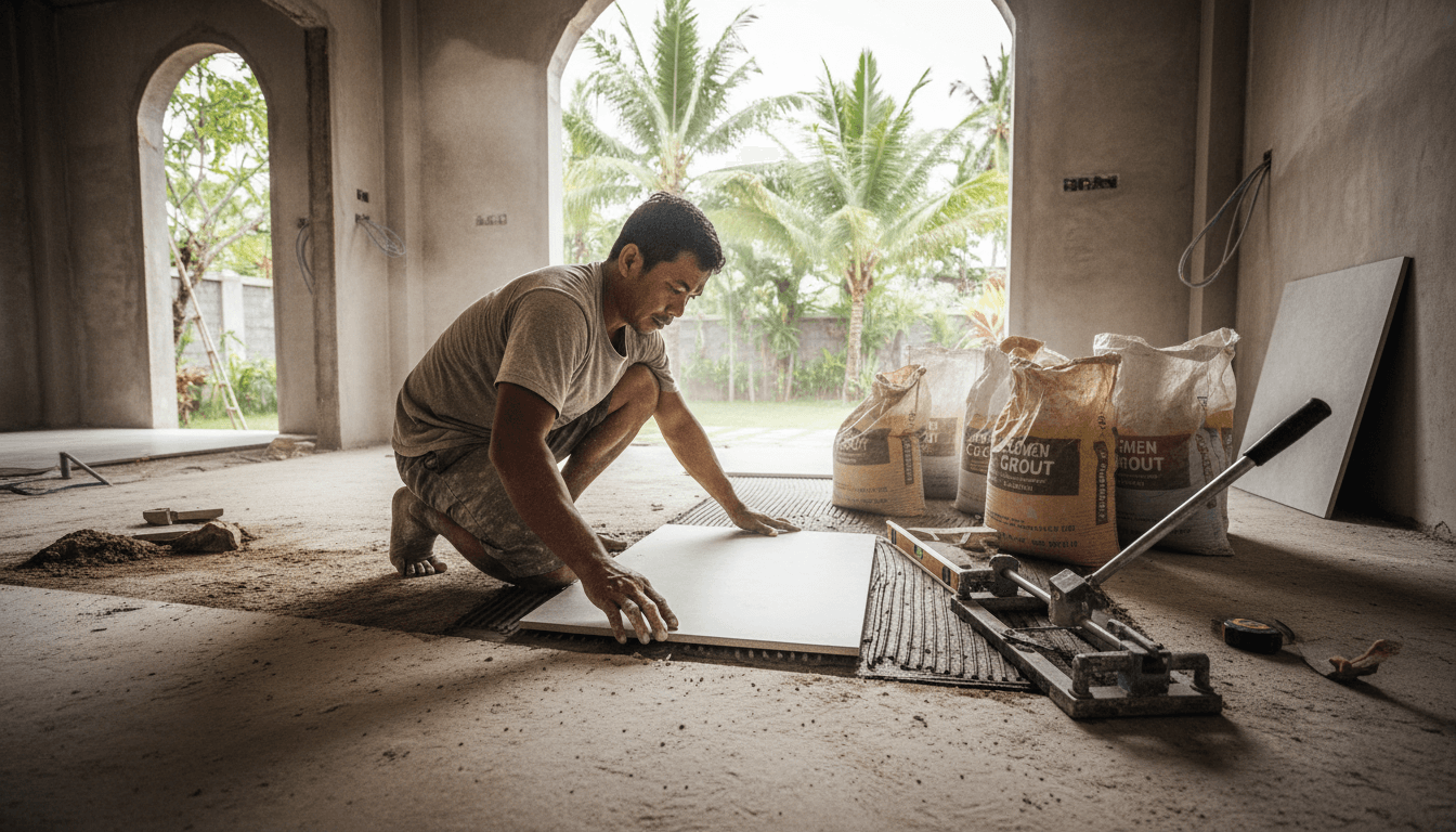 Thin-Set vs Thick-Bed Mortar for Bali Volcanic Tile