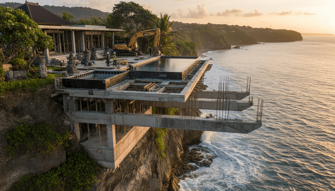 Pecatu Cliff Villa Cantilever Foundations: Engineering Costs Bali