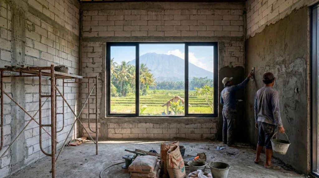 Bali Villa Construction - Plaster